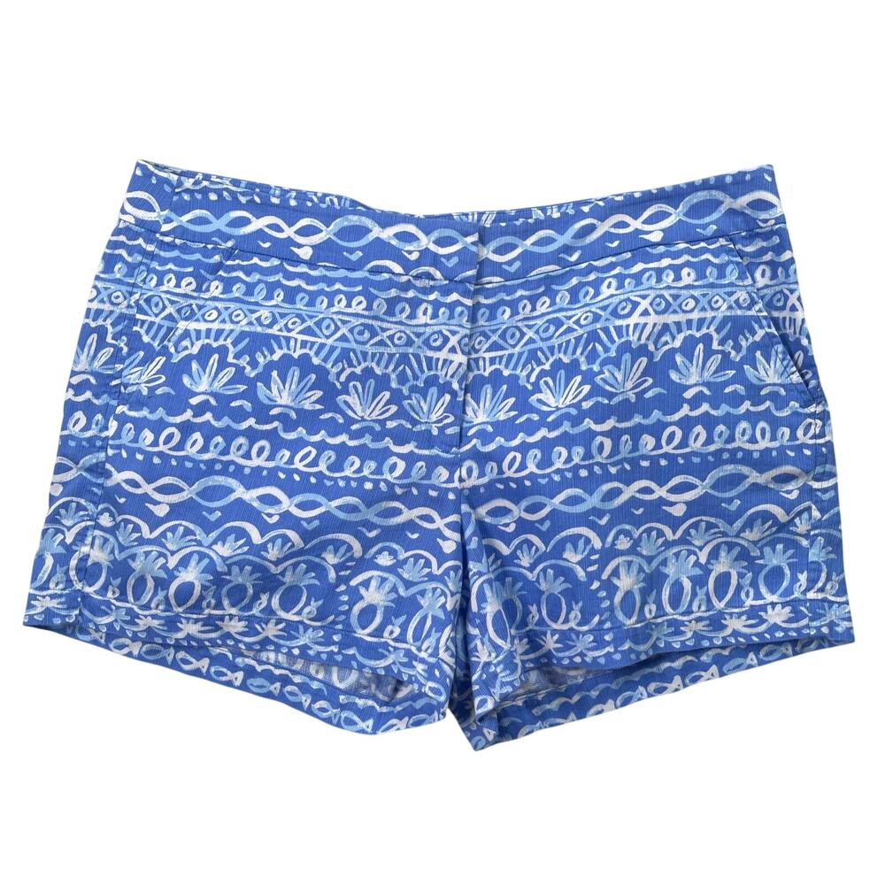 Southern Tide Shorts 12 Blue Tropical Print Cotton 3.5" Inseam‎ Preppy Cruise